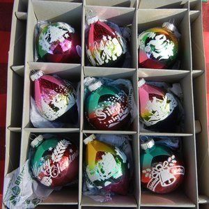 Radko Company Cc Tulips & Rounds - 9 Glass Ornaments 2.75 Inches  Ombre